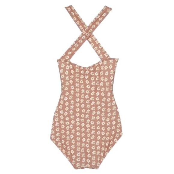 Swimsuit Vintage Style Atlantic Beach Floral One Piece in Blush/White Size Small - Picture 5 of 9